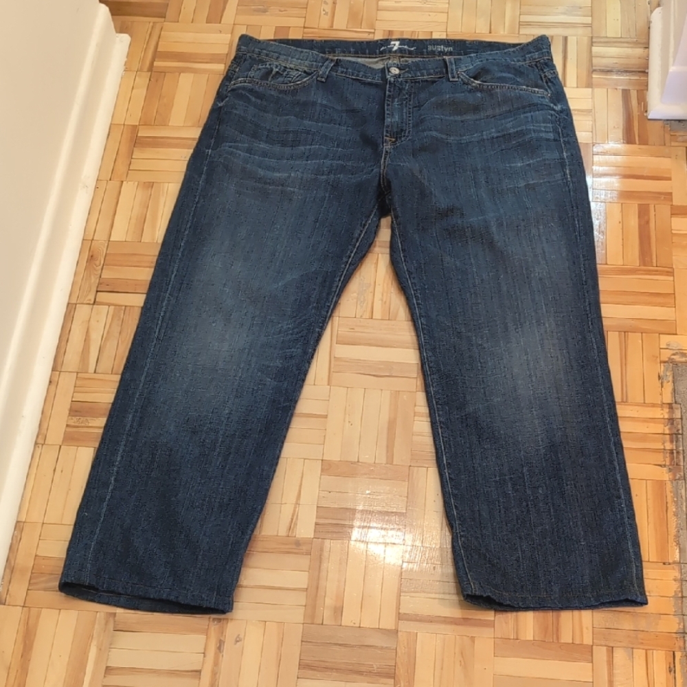 7 For All Mankind Austyn Straight Jeans with Lived-In Fading Size 40